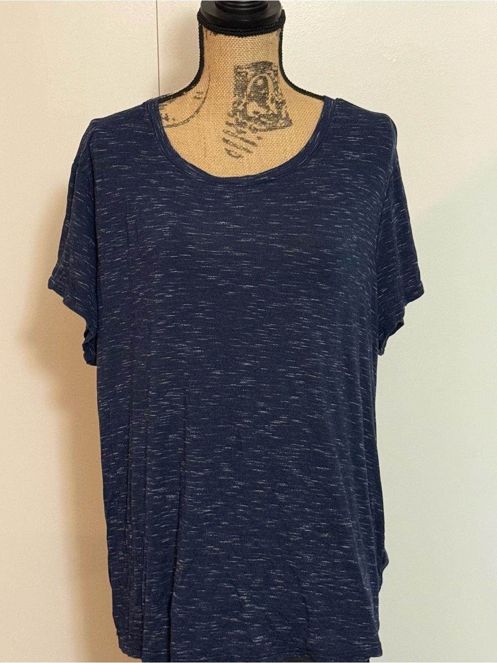 Avia Navy Heather Short-Sleeve Scoop Neck Tee